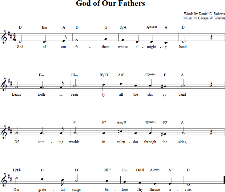 God of Our Fathers Recorder Sheet Music