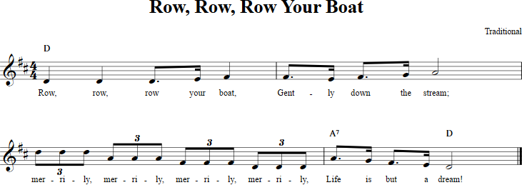 Row, Row, Row Your Boat Recorder Sheet Music