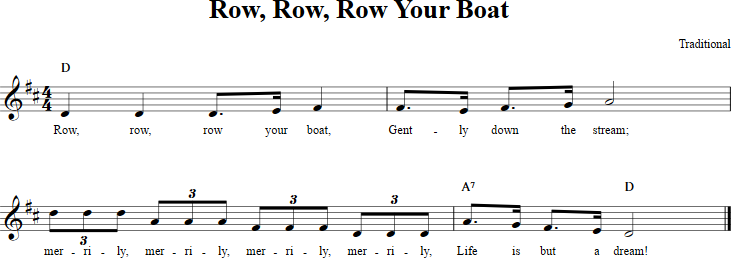 Row Row Row Your Boat Recorder Sheet Music