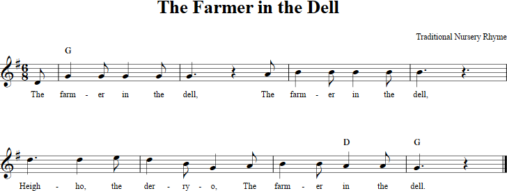 The Farmer in the Dell Recorder Sheet Music
