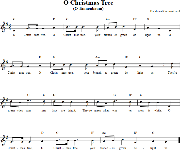O Christmas Tree Recorder Sheet Music
