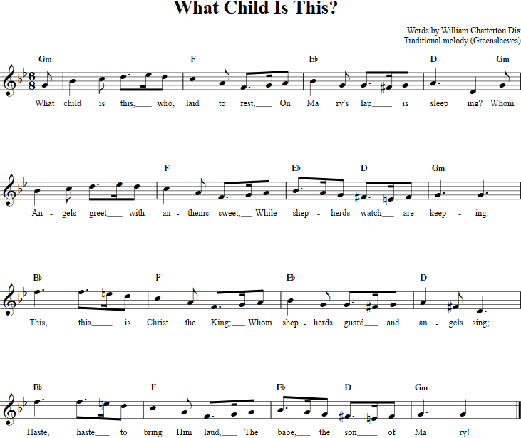 What Child Is This Recorder Sheet Music